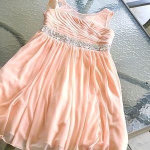 Peach Dress with Silver Beading